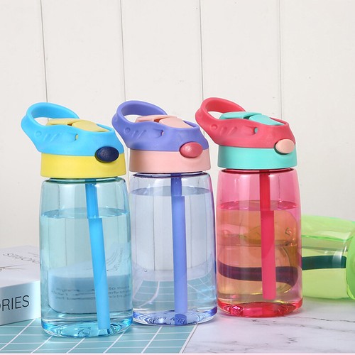 Children Kids BPA Free Water Bottle with Straws Drinking Cup Bottle Leak Proof - Picture 4 of 12