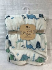 Adirondack Cream Dinosaur Baby Blanket Dino Boys Trees Leaves Lovey Security NEW