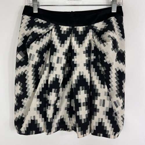 Zara Skirt Women's Small Draped Pencil Above Knee Mini Lightweight Geometric