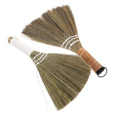 2 Pcs Outdoor Brooms for Sweeping Patio Broomstick Cleaning Whisk Straw