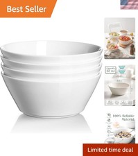32 OZ White Ceramic Soup Bowls Set of 4 - Dishwasher and Microwave Safe