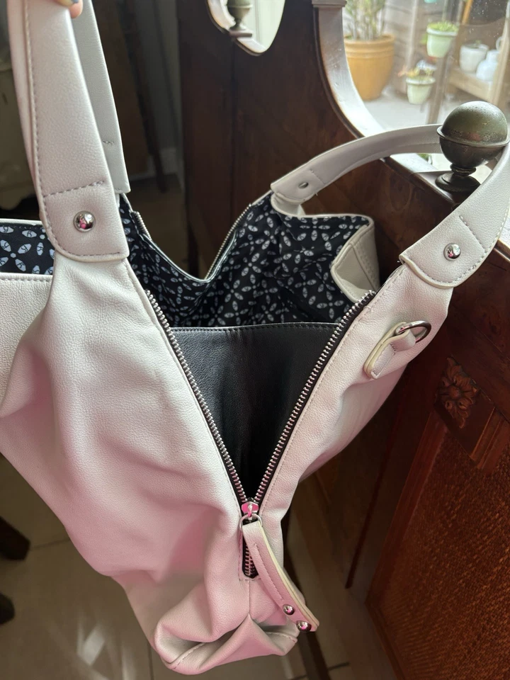 Franco Sarto White Leather Shoulder Bag - Image 3 of 4