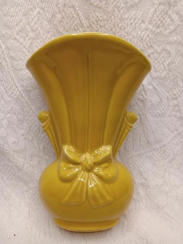 Vintage Shawnee Yellow Pottery Vase