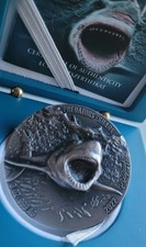 2022 Great White Shark Predators 3 oz Ivory Coast COA#156/750 Ultra High Relief