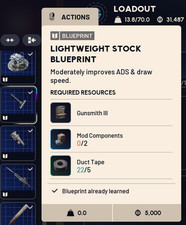 ARC Raiders LIGHTWEIGHT STOCK Blueprint In-Game Delivery Surprise BP