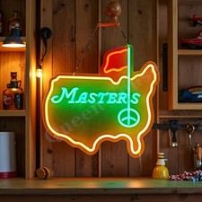 16"x16" Master's Tournament Golf LED Neon Sign Dimmer USB Powered Light Decor
