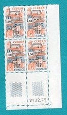 1980 Cordes N° 2081 bloc de 4 coin daté Neuf★★ 1er Choix