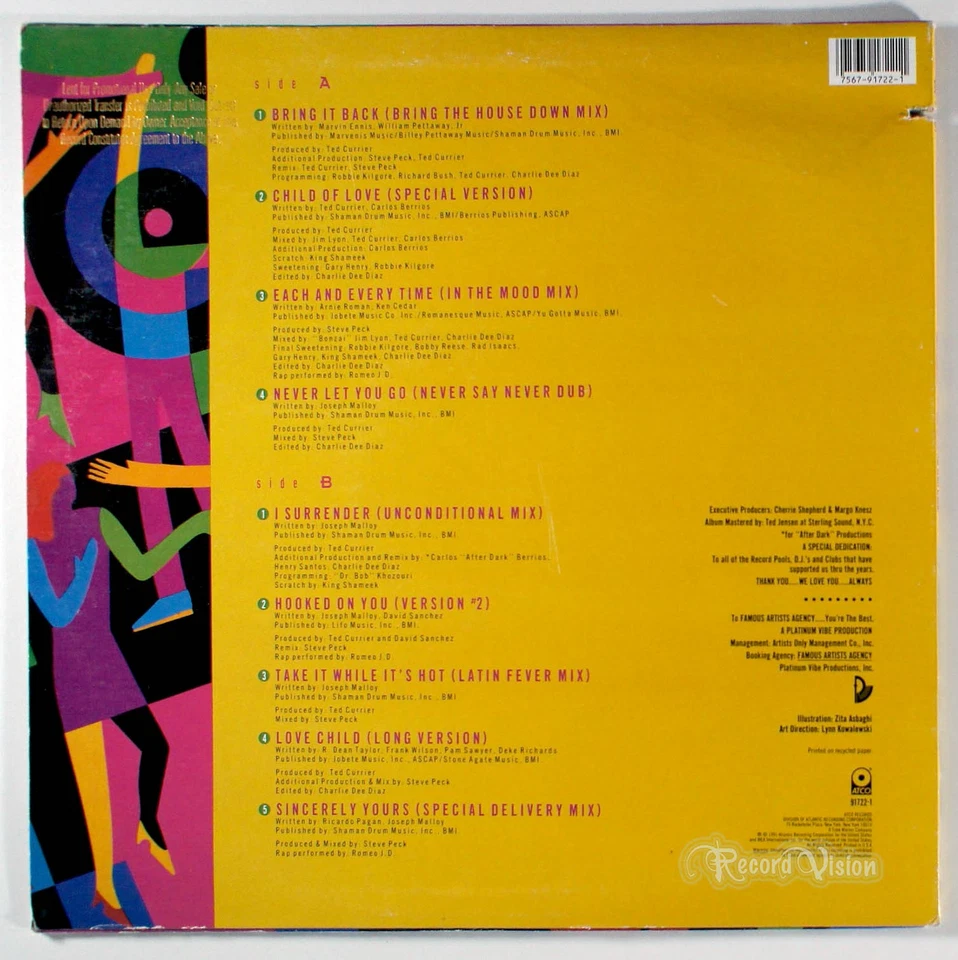 Sweet Sensation - Time To Jam! (The Remix Album) (1991) Vinyl LP • Love Child Foto 2 de 2
