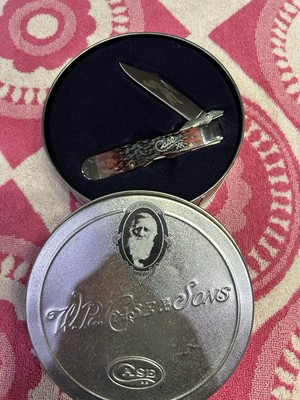 Case Cranberry Silver Script Cheetah In Original Tin (6111 1/2