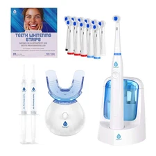 Pursonic Advanced Smile Care Bundle – LED Whitening Kit, Whitening Strips, & Ele