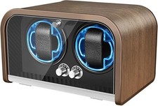 Watch Winder for 2 Automatic Watches Quiet Motor Flexible Watch Walnut YT162-N