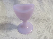 Vintage Glass Eye Bath Wash Cup~Gray Purple Lavender w/Paneled Sides