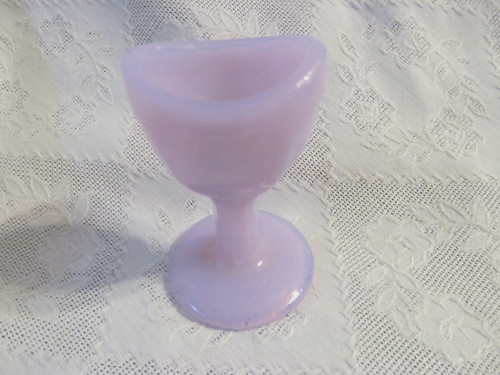 Vintage Glass Eye Bath Wash Cup~Gray Purple Lavender w/Paneled Sides