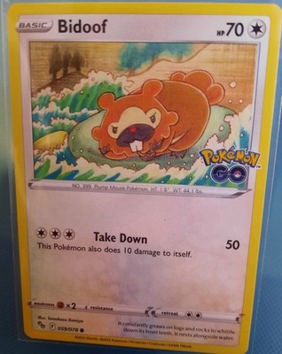 Pokemon TCG Bidoof Regular Common Card Pokémon Go 59/78