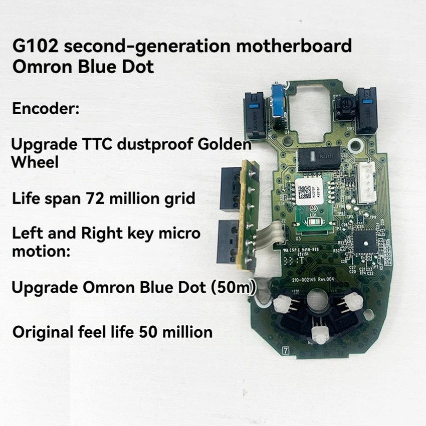 Maus Mainboard für Logitech G102 Gen 1/Gen2 Omron Kaihua Schwarz Gold Mamba