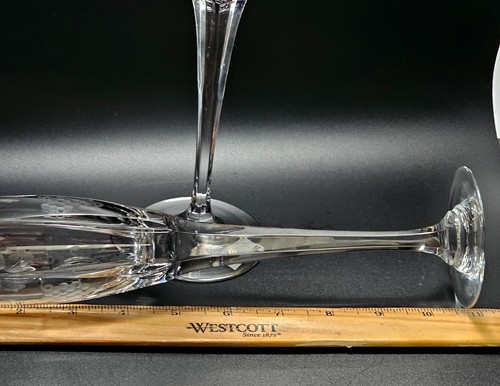 4 Flauti Champagne Mikasa Bacco 10,7" cristallo fine uva taglio vite vetro elegante - Foto 8 di 10