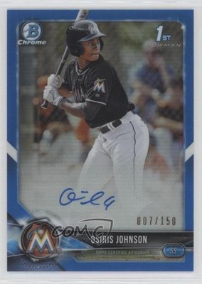 2018 Bowman Draft Chrome Pick Blue Refractor 7/150 Osiris Johnson Auto k0w