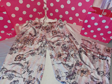 Victorias Secret Satin Pajamas Pants Afterhours Floral Striped Small