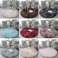 Circular Shaggy Rugs Non Slip Washable Floor Small Large Round Mats