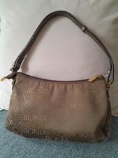 Bonia Italy Bronze Brown Shoulder Bag Handbag Zip Top Good Condition (2662c)