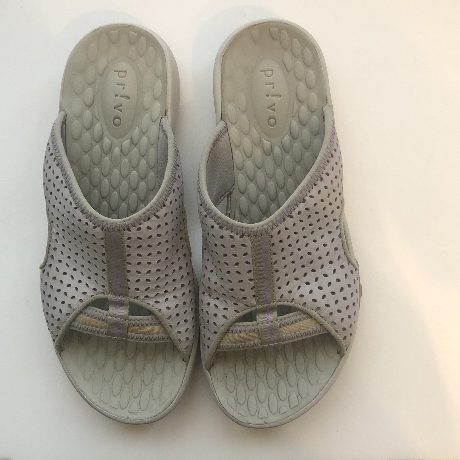 Privo Women Sandals Leather Size 7.5 M Grey Outdoors Clarks Cushioned Classic