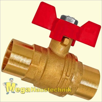 Löt Kugelhahn Kupfer Fitting Lötfitting Fittinge Fittings CU Hahn Absperrhahn