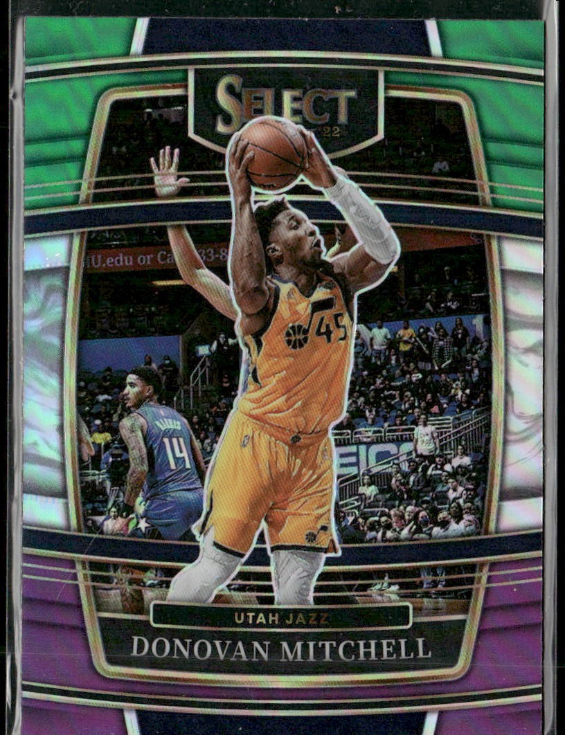 2021-22 Panini Select #83 Donovan Mitchell Green White Purple Prizms