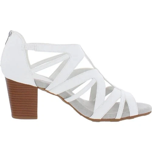 Sandalias Easy Street Mujer Amaze Blancas Zapatos Tacones 8 Anchos Foto 3 de 3