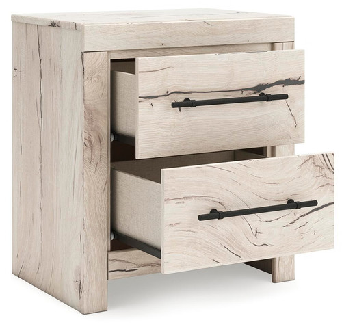 Signature Design by Ashley Lawroy Rustic Farmhouse 2 Drawer Nightstand with USB - Afbeelding 2 van 7
