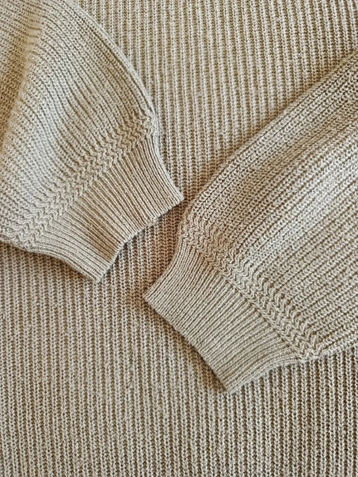 Valentino 1980s Vintage Ribbed Cotton Olive Green Crewneck Sweater Boxyfit Sz M - Imagen 4 de 4