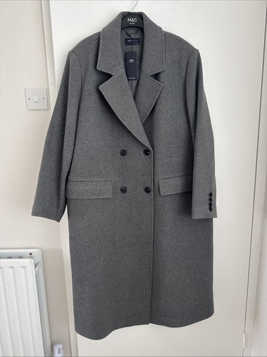 Abrigo largo con lana talla 22 de Marks and Spencer - Imagen 1 de 9