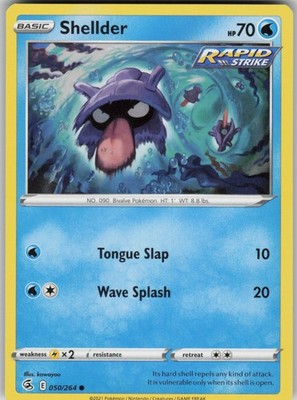 Shellder 050/264 SWSH08: Fusion Strike Common NM