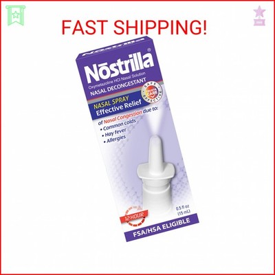 Nostrilla Nasal Spray, 0.50 Fl Oz, Relieves Nasal Congestion Due to Common Colds