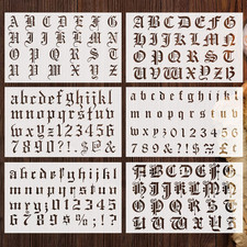 8 Pcs Calligraphy Letter Stencils Gothic Alphabet Number Stencils