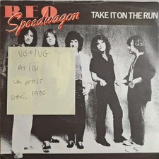 REO Speedwagon Take It On The Run Vinyl Record 7" VG+/VG EPCA1207 1981