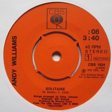 Andy Williams - 7" - Solitaire - Made In Holland - 1973 - CBS 1824 - EX/M