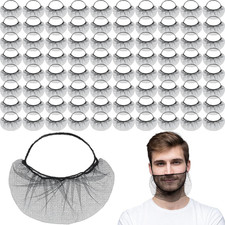 200 Pcs Disposable Honeycomb Nylon Beard Nets 18" Black Protective Beard Covers
