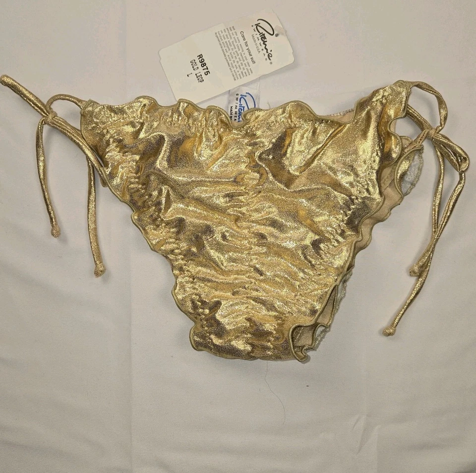 Pantalones de bikini Richie con lentejuelas de leopardo dorado - talla grande Foto 2 de 4