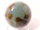 Signed C. Walters 84' Blue HEARTS & Yellowish/Brown Vines Art Glass Paperweight — photo 4