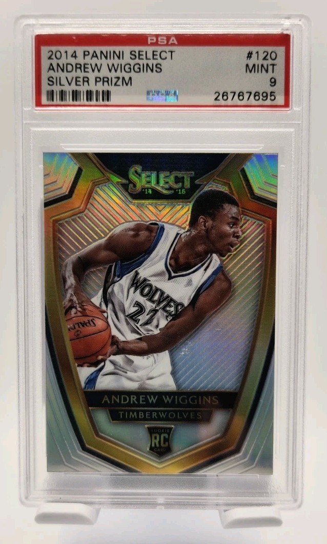 2014-15 Panini Select Premier Level Andrew Wiggins #120 Silver Prizm (RC) PSA 9