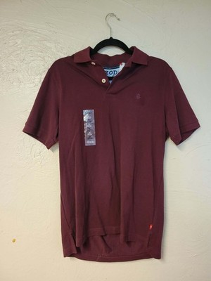 IZOD Advantage Performance Natural Stretch Polo Shirt Burgundy Size S #092