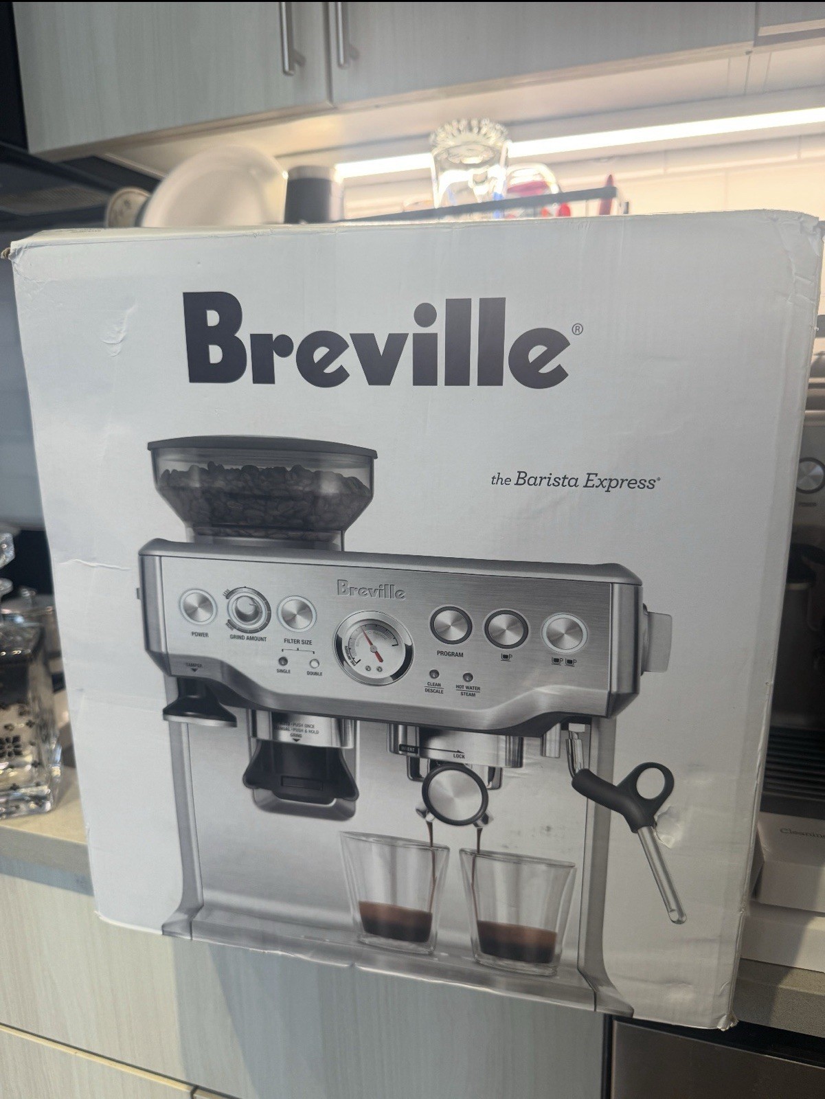 Breville Stainless Steel Barista Express Espresso Machine Light Silver BES870XL