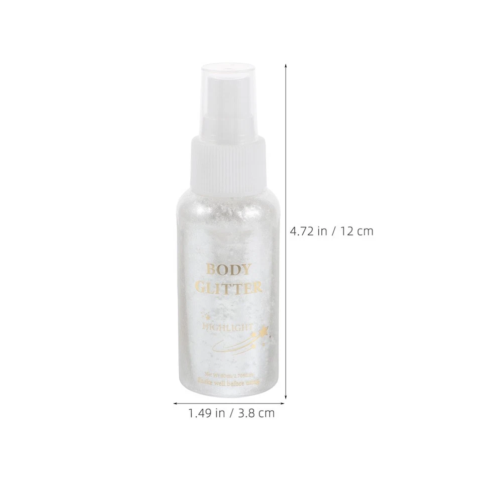 Spray corpo lucido Glitter corpo scintillanti Lacca per capelli glitter argento - Immagine 3 di 4
