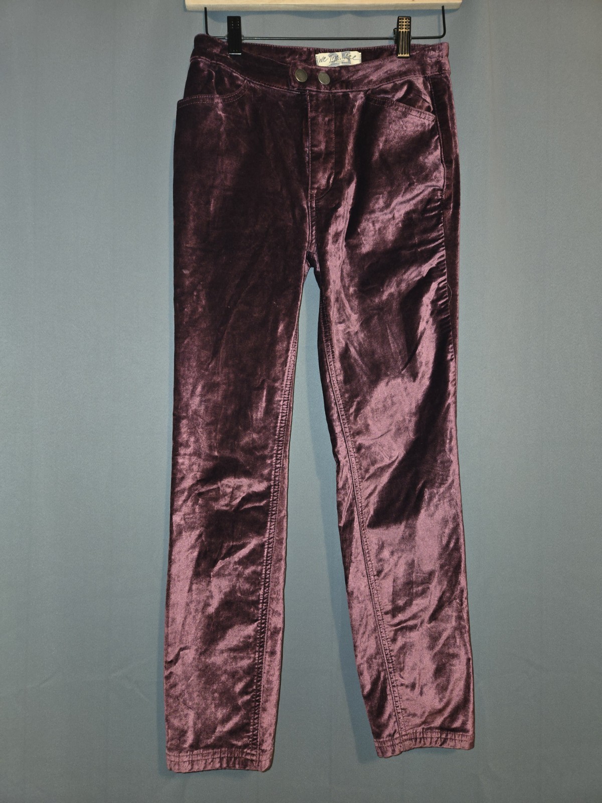 We The Free Sweet Jane Skinny Burgundy Velvet Pants Size 25