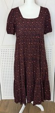 Madewell Aidy Square Neck Tiered Midi Dress Orchard Floral Size 6