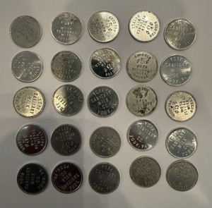25 York Sanitary Milk Co York, PA 5 Cent Trade Tokens, Bottle Return, Dairy Coin