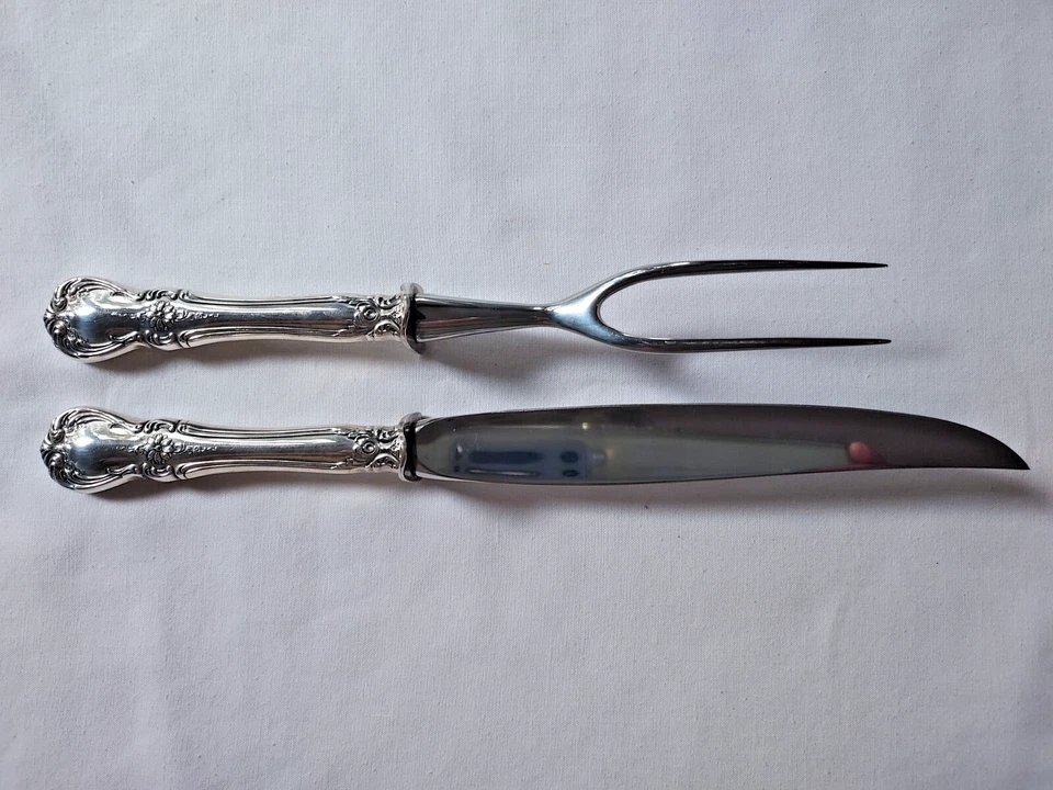 Juego de talla de plata esterlina Old Master by Towle 2 piezas ~ cuchillo 10" tenedor 9" Foto 2 de 4