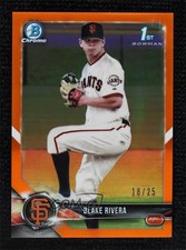 2018 Bowman Draft Chrome Orange Refractor 18/25 Blake Rivera #BDC-80 19fe