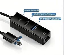 USB 3.0 Gigabit Ethernet LAN RJ45 1000Mbps Network Adapter for PC Mac iPhone 14