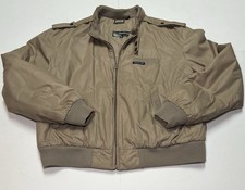 Members Only Bomber Jacket Mens Size 44 Tan Khaki Europe Craft Vintage Y2K
